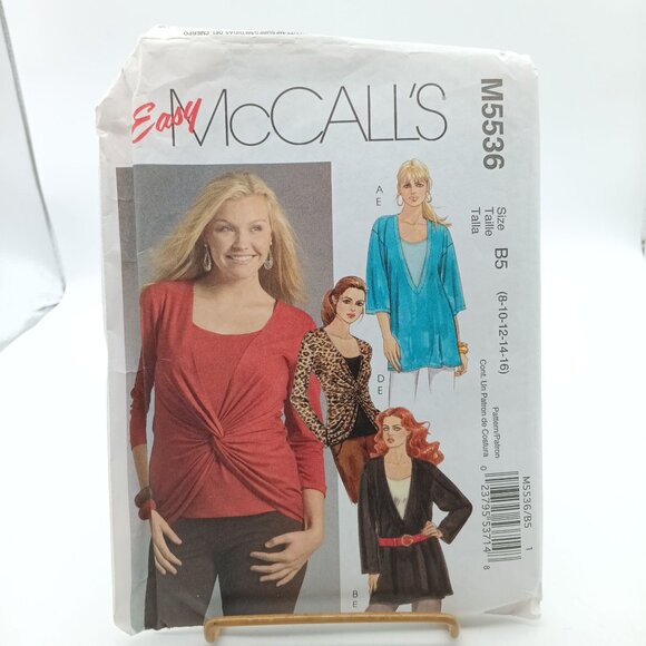 McCalls M5536 Easy Sewing Pattern Womens Tunics & Tops Size B5 (8-10-12-14-16) - Picture 1 of 2